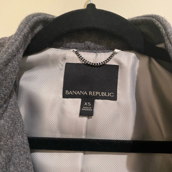 Banana Republic Italian Melton Moto Jacket Dark Charcoal Gray - Picture 6 of 12